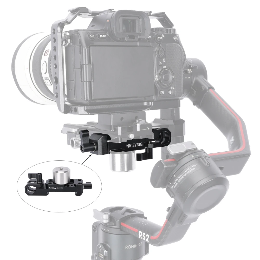 Niceyrig Manfrotto Standard Dovetail Clamp with 15MM Single Rod Clamp for Follow Focus