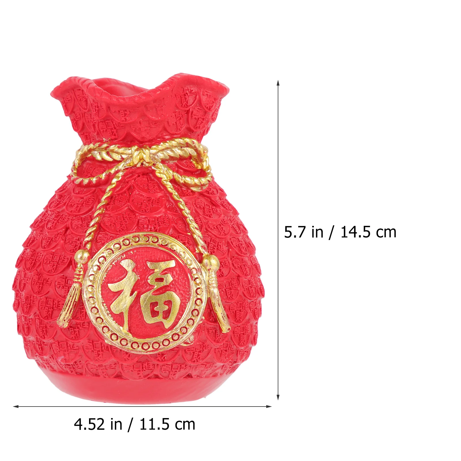 Red Money Bag Piggy Bank Resin Craft Decor For Home Desktop Table Ornament New Year Gift Container Cabinet