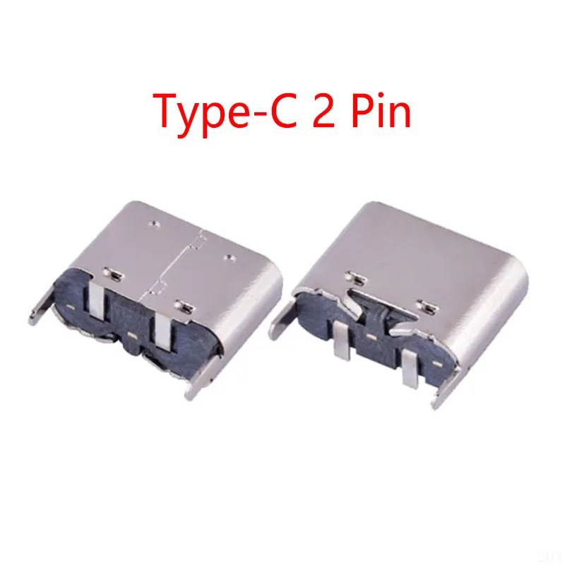 100PCS/Lot Type-C 6 Pin 2Pin 6P USB Charging Dock Charge Port Socket Jack Plug Connector