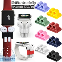 Holder Headsets Watch Band Shelf Anti-Lost Silicone Earbuds Case Wireless Earphone Case for For Apple Watch AirPods por 3 2 1