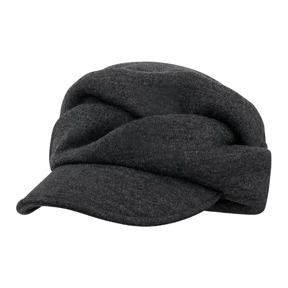 

Fashion Warm Winter Berets Hat Retro Solid Color Plain Cap Elegant Japanese Octagonal Hat Women Girls
