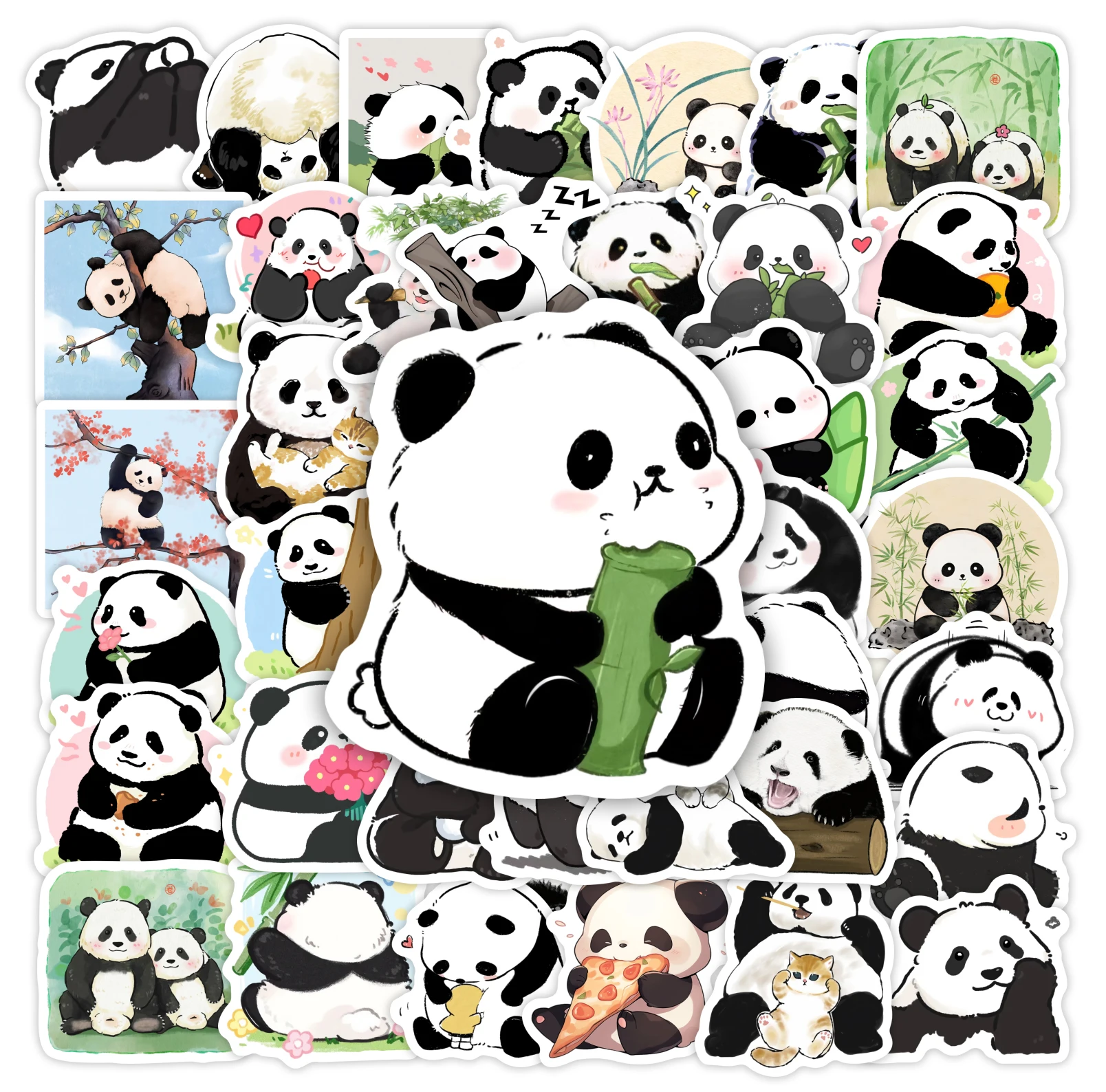 Cute Cartoon Panda Stickers Fun DIY Gift Kid Toy Waterproof Graffiti Decal for Laptop Phone Scrapbook Luggage Fridge Decorative