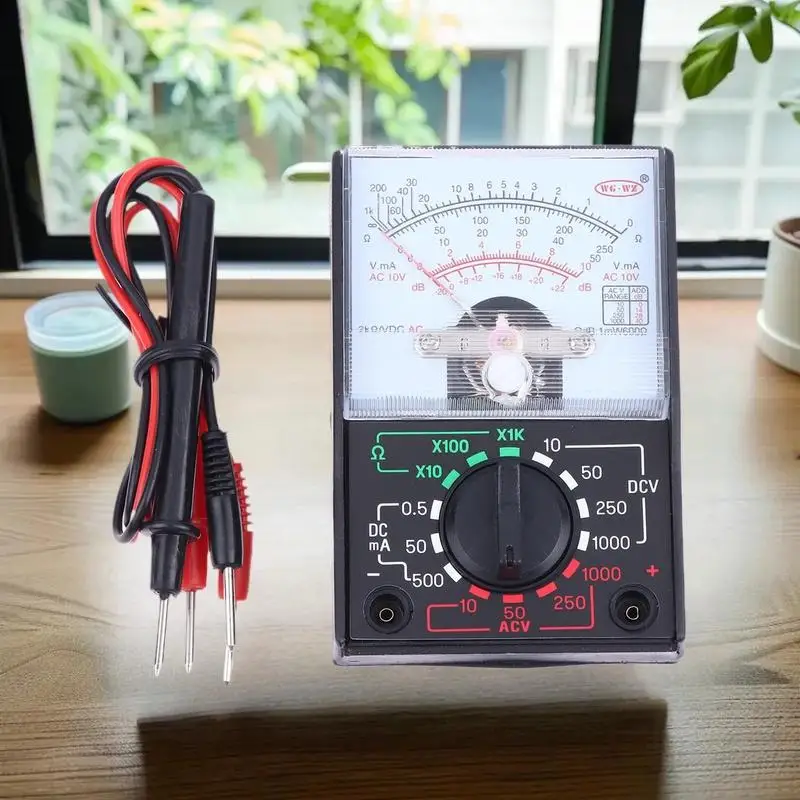 Mini multímetro analógico portátil - testador de tensão portátil para experiências científicas de estudantes escolares
