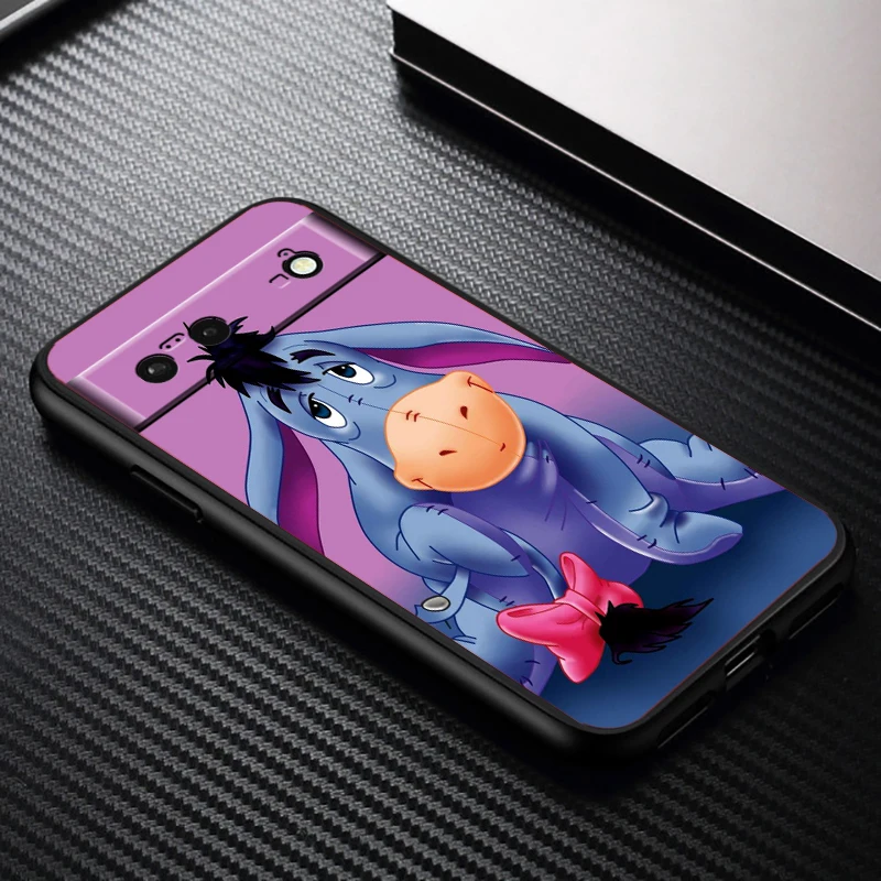 Disney Winnie The Pooh Pig For Google Pixel 9 8 7A 7 6A 6 5A 5 4 4A XL 5G Black Silicon Shockproof Shell Funda Phone Case