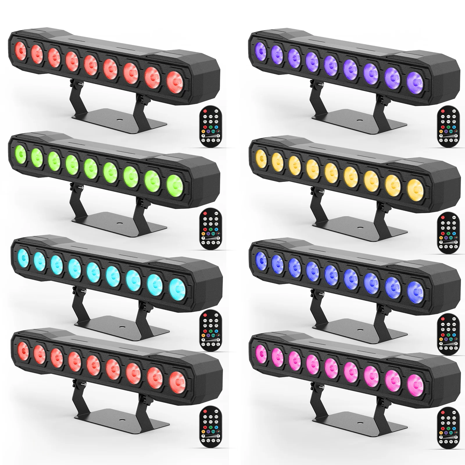 

Yiflamefly 8Pcs 60W Wall Wash Light Bar 9X4W RGBW LED Stage Lights Bar DMX Party DJ Light For Christmas Church Disco Wedding KTV