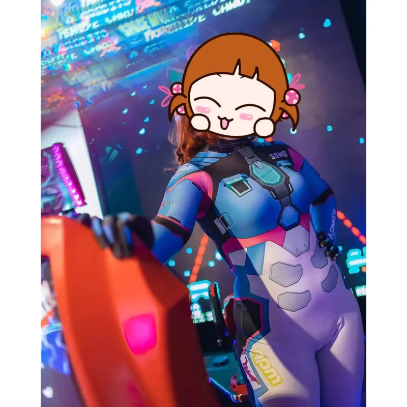 Disfraces de Cosplay de Dva para mujer AD1, traje Zentai de superhéroe, mono de Halloween de Dva, monos para adultos y niños 5 @ rD ~