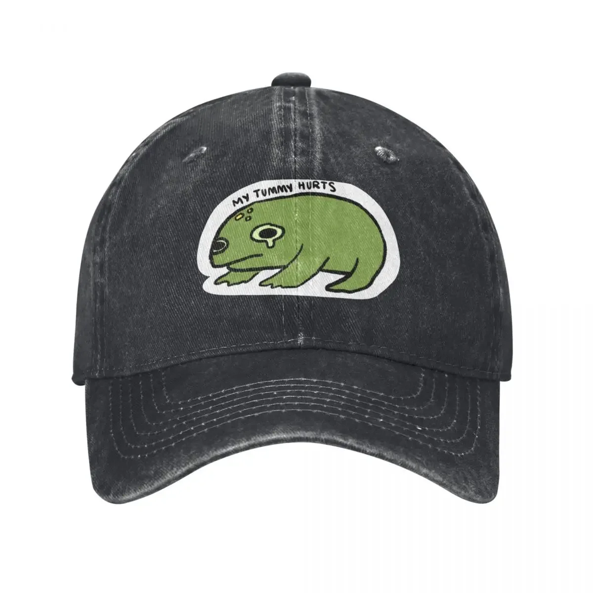 

my tummy hurts frog Baseball Cap hard hat Golf Fashion Beach Big Size Hat Sun Hats For Women Men's