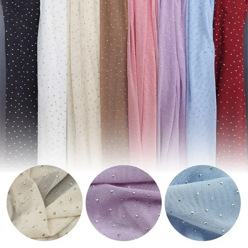 

1 Yard Full Rhinestone Mesh Fabric - Sparkling Bling Material for Diy Dresses Scarves Stage Outfits Event Background Decoration