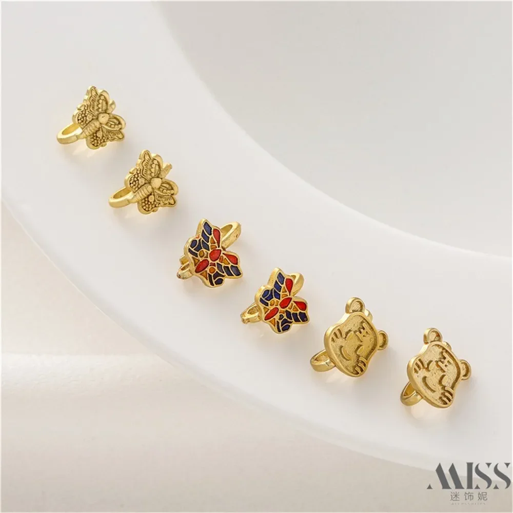 

18K Gold-plated Link Buckle Safety Buckle Matte Gold Hanging Buckle Lucky Flower Buckle DIY Gold-plated Hook Buckle Accessories