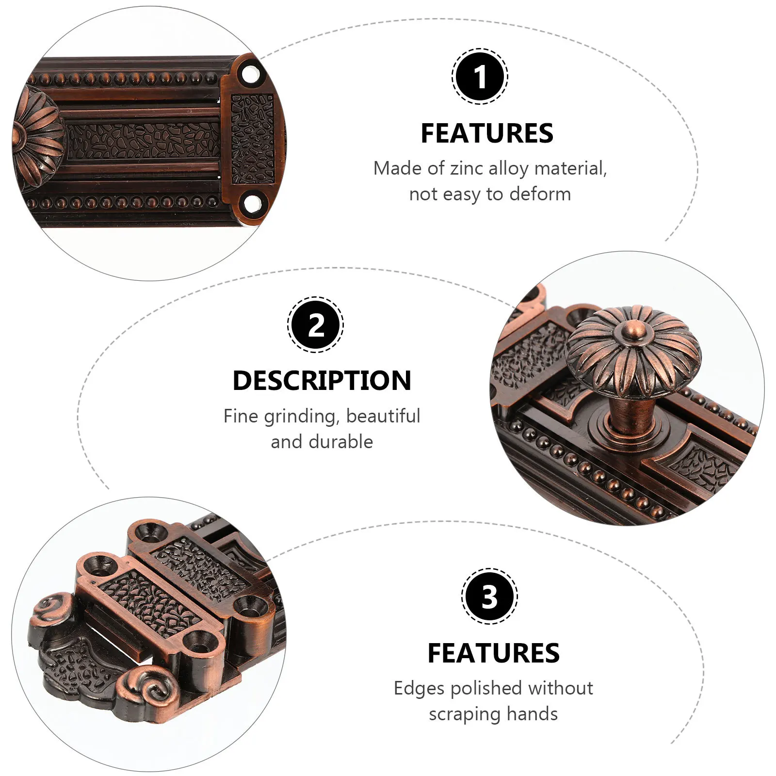 

1Pcs Redgu Security Sliding Bolt Lock Zinc Alloy Construction for Door Window Gate Long Service Life Moisture Resistant Enhanced