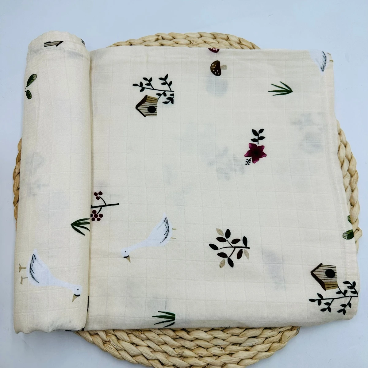 الطباعة الرقمية لينة الطفل بطانية من الموسلين خفيفة الوزن تنفس قماط تلقي بطانية لحديثي الولادة الرضع القطن يلتف #6