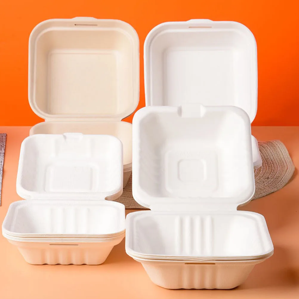 

20 Pcs Disposable Food Boxes Takeaway Containers Safe Material Large Space Glycyrrhiza Time Use Kitchen Barware
