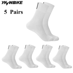 YKYWBIKE 5 Pairs Sports Racing Cycling Socks Set Professional Brand Sport Socks Breathable Road Bicycle Socks Men and Women