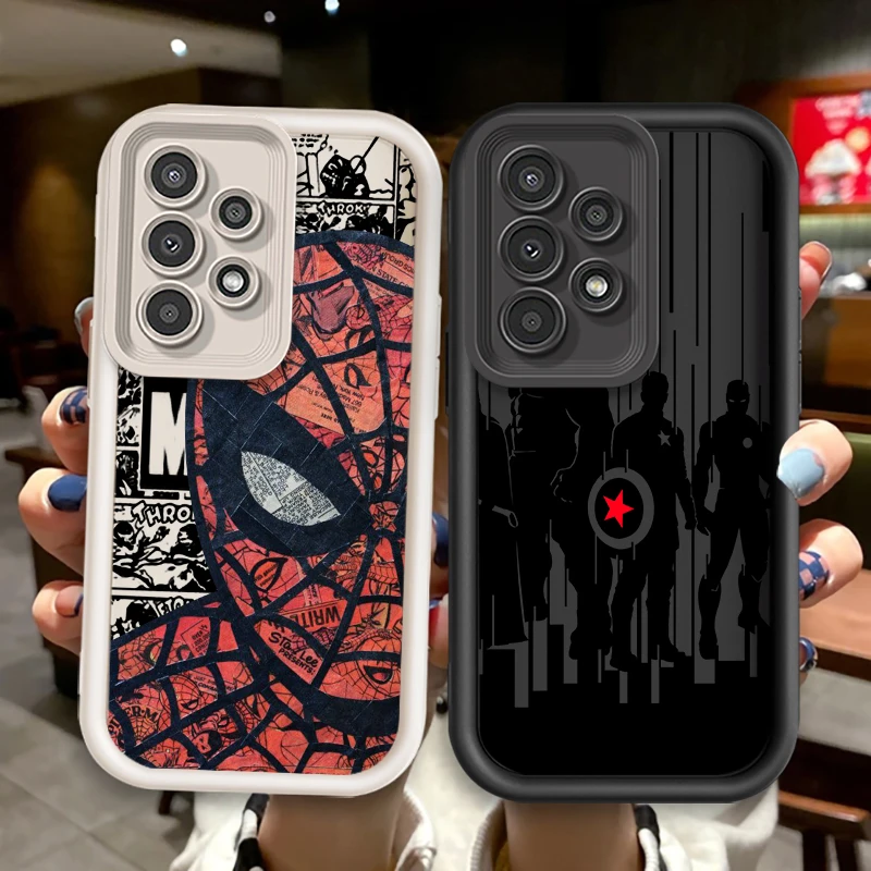 Marvel Superheroes Cool For Samsung A73 A71 A54 A53 A52 A51 A33 A32 A21S A14 A13 A12 A03 A04 A05 5G Eye Ladder Cover Phone Case