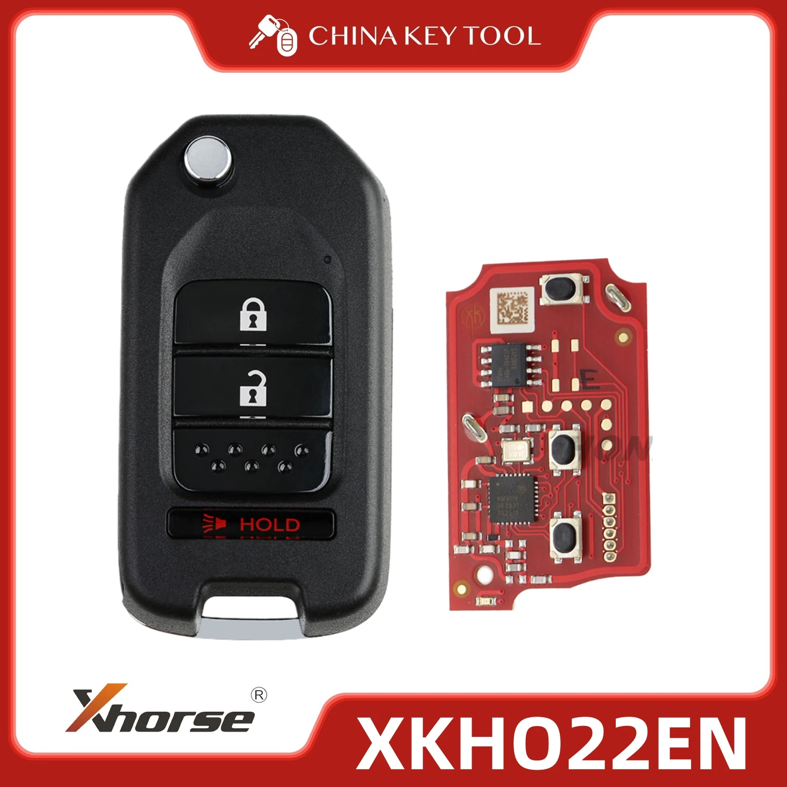 

XHORSE XKHO22EN Проводной флип-ключ 2-го поколения 2 + 1 кнопки, совместимые с типом Honda