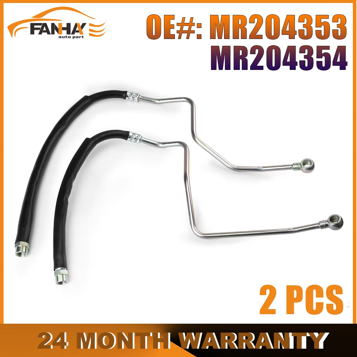 2 Pcs MR204354 MR204353 Oil Cooler Feed Return Hose For Mitsubishi Montero 3.0L 3.5L 1995-2001 Car Accessories