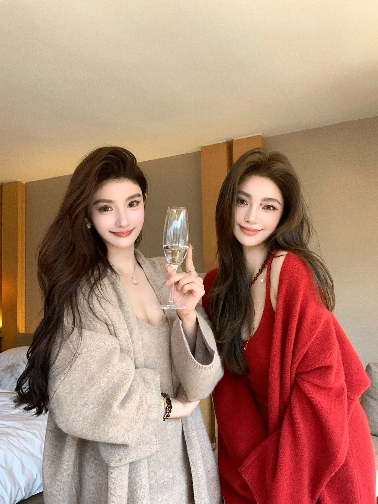 

New Year's Gentle Battle Robe Soft Luxury Alpaca Bear Velvet Early Spring Ele Sister Batobe Open Cardigan Knitted te...