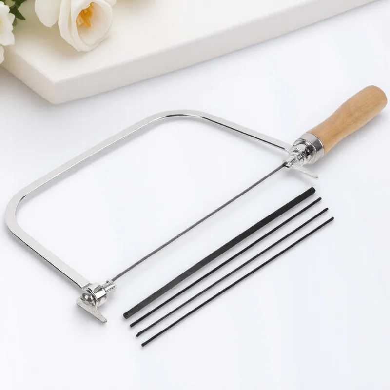 

1Set Coping Saw Ergonomic Wooden Handle Lightweight Woodworking Hand Saw Tool Precise Sharp Durable for DIY Bamboo PVC Cutting