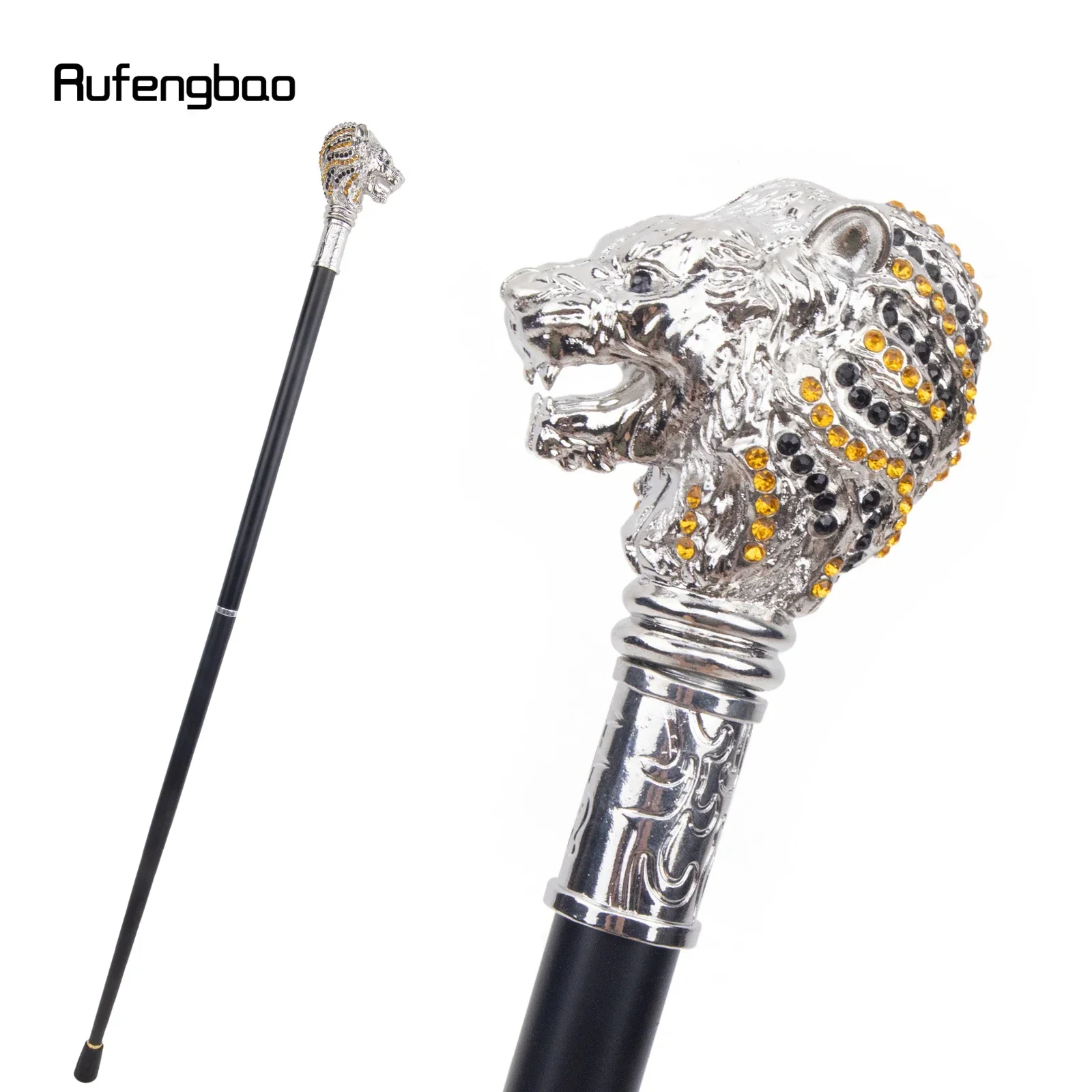 

White Luxury Lion Head Handle Fashion Walking Stick for Party Decorative Walking Cane Elegant Crosier Knob Walking Stick 90cm