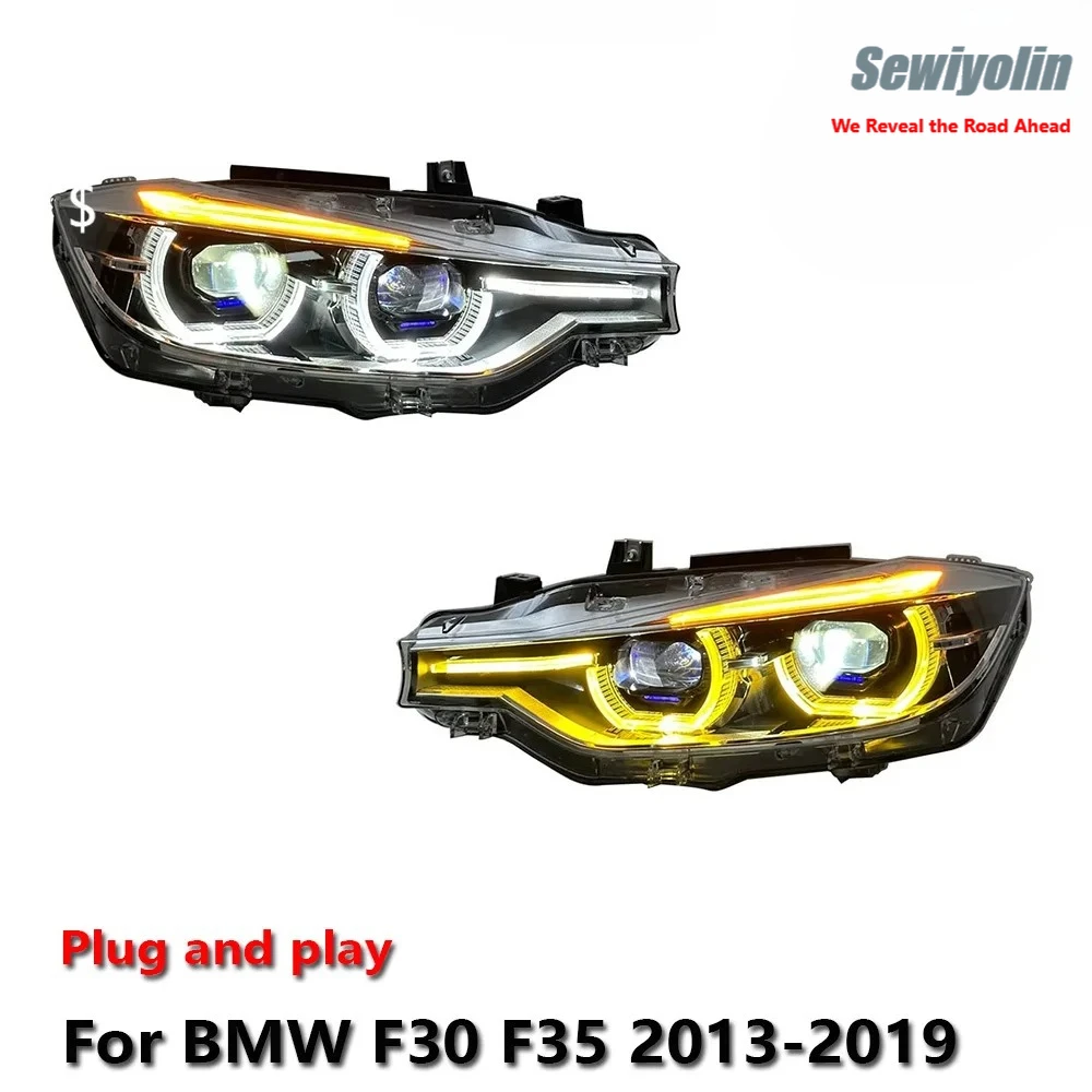 

Car LED Headlight Lamps For BMW F30 F35 2013-2019 Dual-Color Fog DRL Brake Turn Signal Lamp Plug And Play
