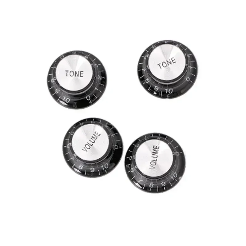 Perillas de control de volumen y tono para guitarra, 2 unidades, plateadas, tipo sombrero de campana, de aluminio, para Gibson Les Paul SG, piezas de guitarra, instrumentos musicales