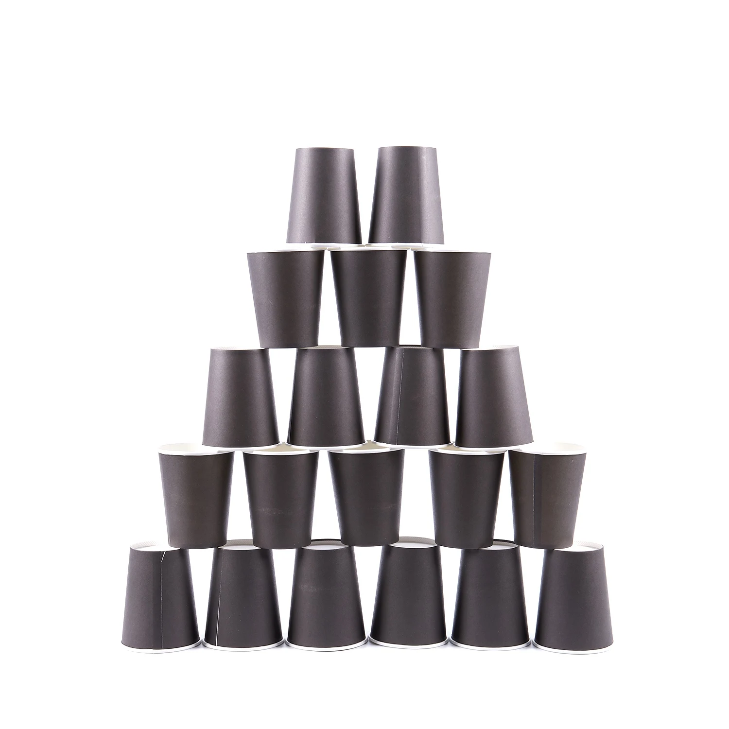 20 Paper Cups (9oz) - Plain Solid Colours Birthday Party Tableware Catering(black)