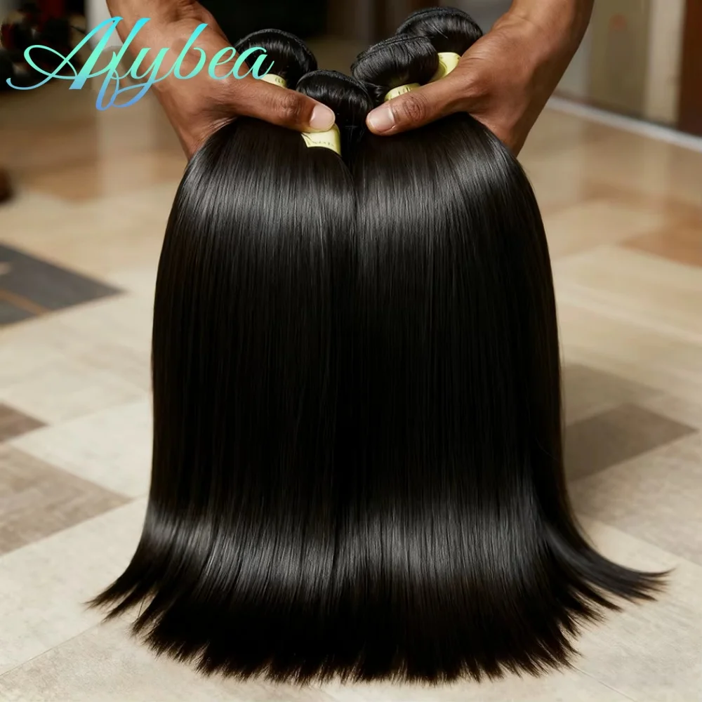 

Натуральные необработанные прямые пряди человеческих волос 12A, 3/4 шт., 100% натуральные бразильские прямые пряди для наращивания