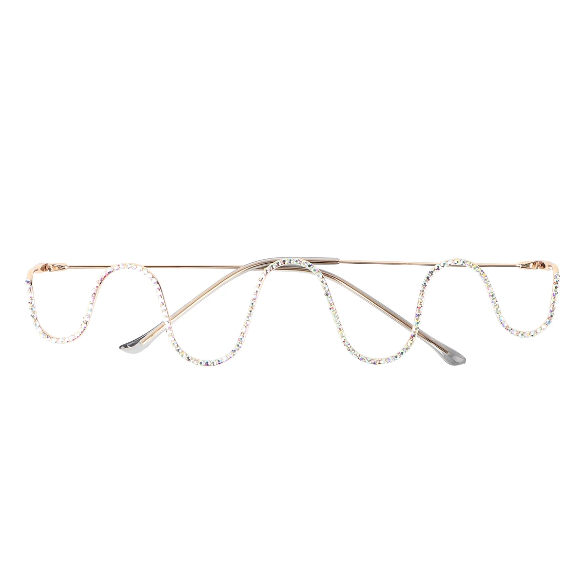 

Decorative Glasses Frame Lensless Metal Without Piece Wave Prop Semi Rimless Women Gift Popular Attractive Fashion Festival
