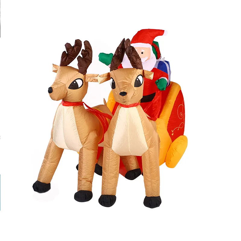 Inflatable elk sled Santa Glow Elk Pull Santa Inflatable Model Santa Elk