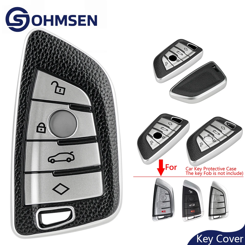 

4B чехол для дистанционного ключа автомобиля, защитный чехол для BMW 2, 3, 5, 6, 7 серии X1/X2/X3/X4/X5 M5, ТПУ и кожа, защита от падения