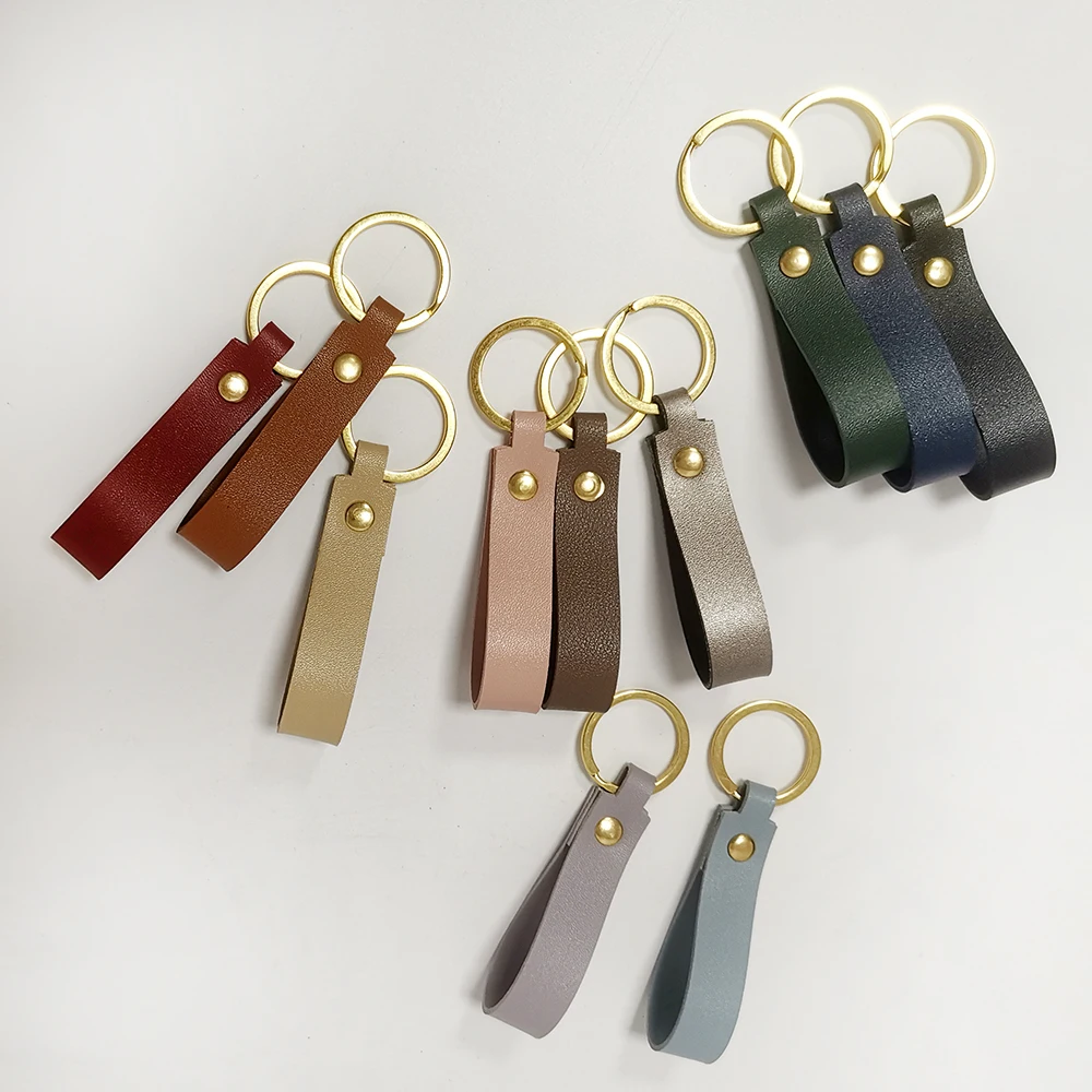 

WOTOR 11 Colors Classics PU Leather Keychain Wallet Leather Key Chain Men Women Car Key Strap Waist KeyChains Keyrings