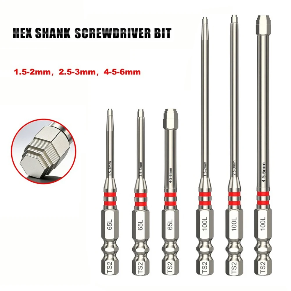 1pc/3pcs 65/100mm Length Screwdriver Bits With Magnetic Hex Shank Pagoda-Shaped For Electric Drills And Wrenches