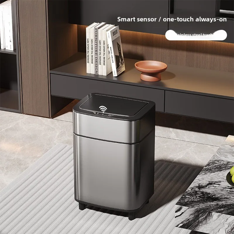 

Large Stainless Steel Trash Can Automatic Sensor Garbage Bins Touchless Waste Container for Living Room Smart Dustbin for Office