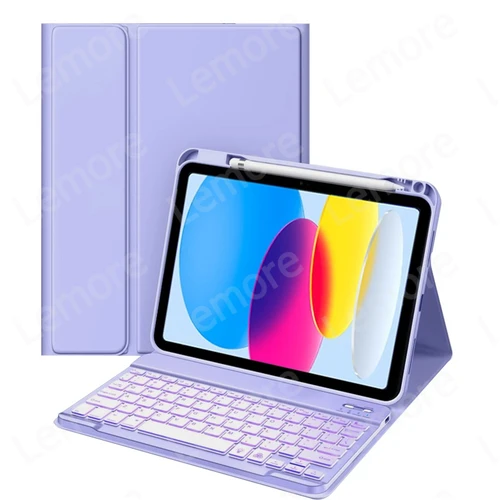 Imagen 2 del producto Funda con teclado para iPad A16 2025, teclado retroiluminado para iPad 11. a 10 a generación, Funda para tableta con soporte de 11 pulgadas y 10,9 pulgadas