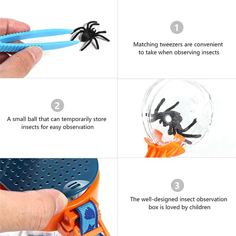 AS96-Bug Viewer Outdoor Insektenbox Lupe Beobachter Set Insektenfänger Käfig Kinder Wissenschaft Naturforschung Werkzeuge Set Kit