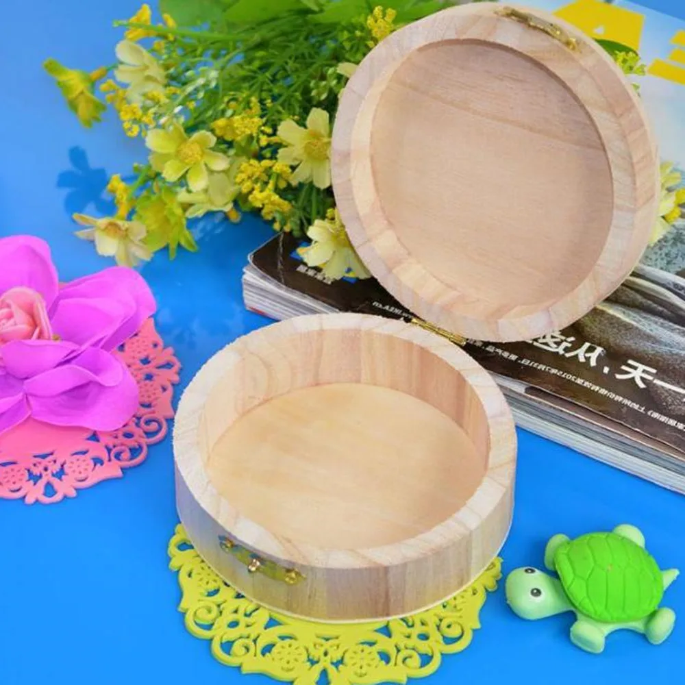 200pcs/lot Jewelry Box Round Wooden Box Boutique Gift Wooden Box Gift Jewelry Box