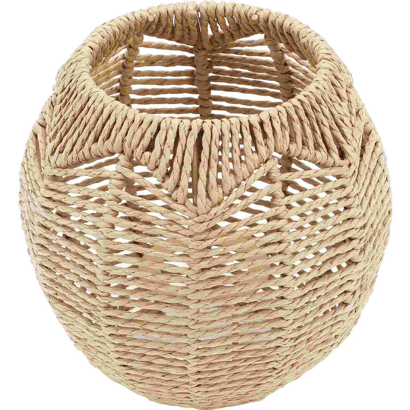 

Imitation Rattan Lampshade Pendant Replacement Light Shades Bulb Hollow Shape Vintage Lights Basket Chandelier Woven