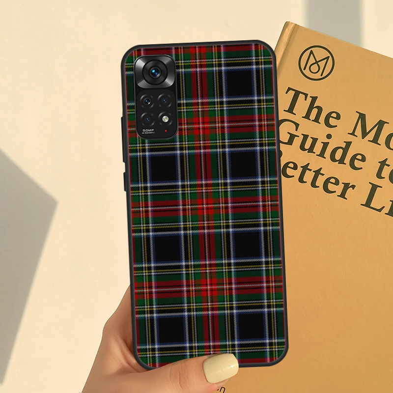 Clan Stewart Dress Tartan Plaid Pattern Case For Xiaomi Redmi 12C 10A 10C 9C Note 12 Pro 11 Pro 10 Pro 9 8 Pro 10S 11S 12S Cover