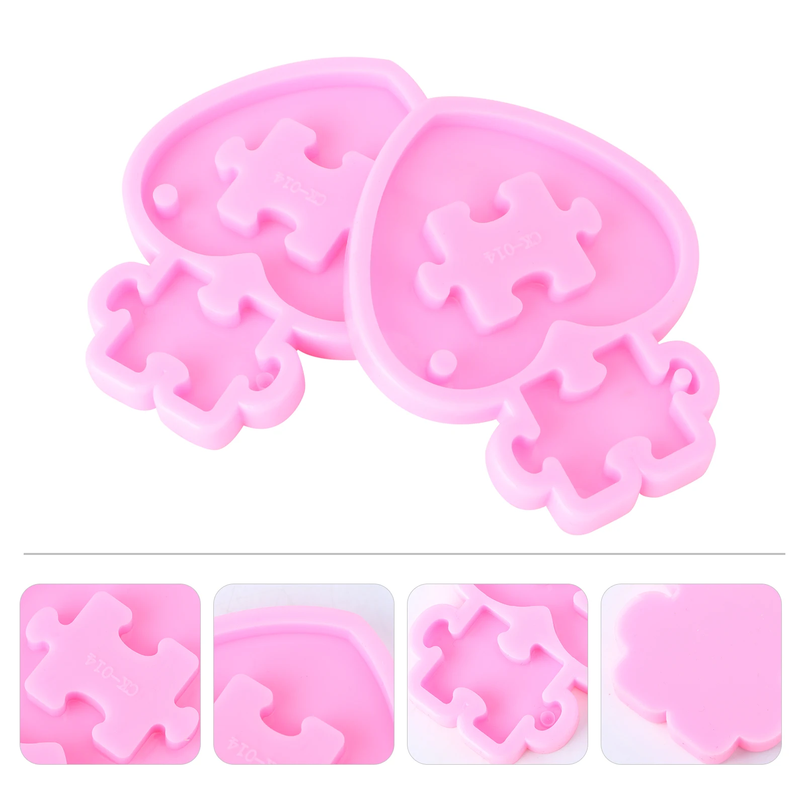 

2pcs Heart Shaped Silicone Keychain Mold DIY Tool Pendant Craft Food Safe Durable Creative Puzzle Jewelry Accessories