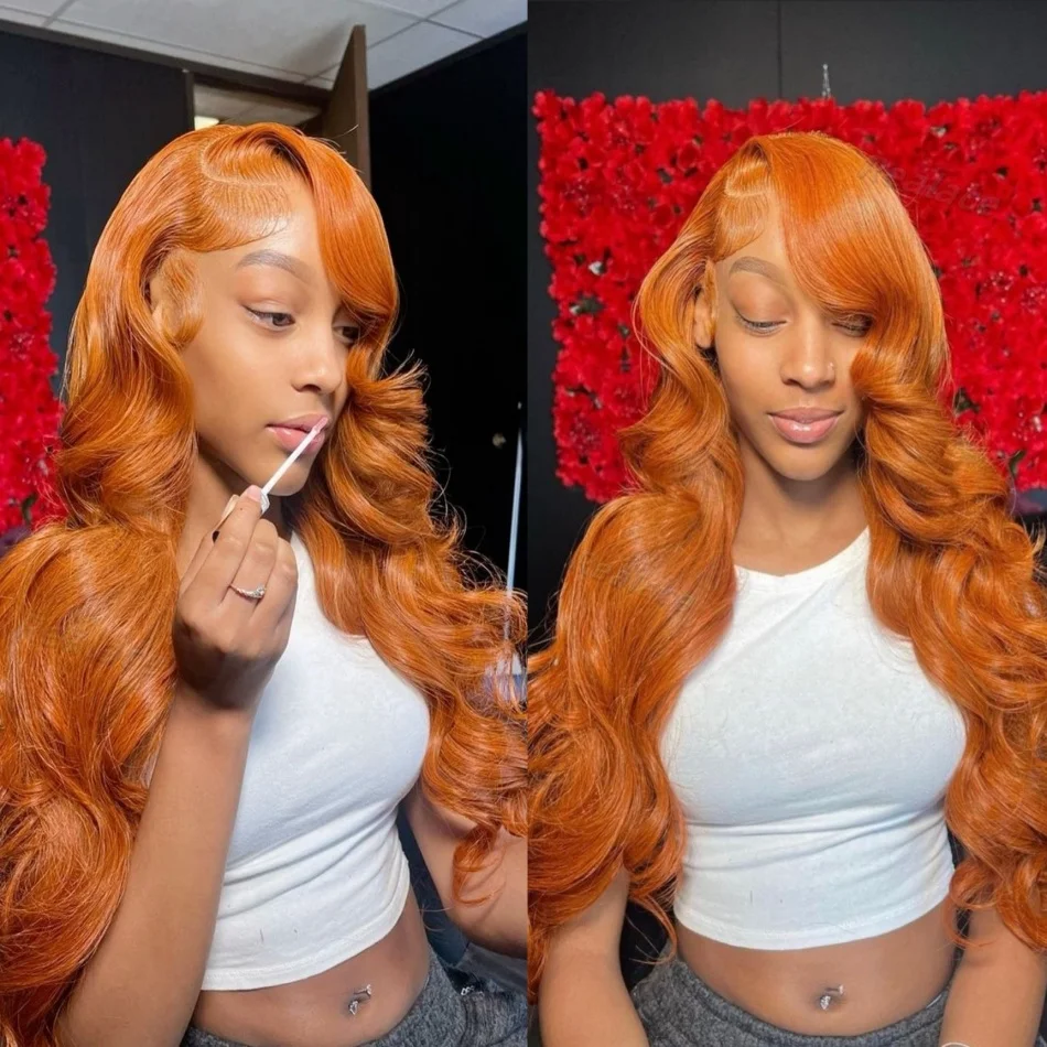 

30 inch Orange Ginger Lace Front Wig Body Wave Hd Lace Wig 13X6 Human Hair 13X4 Lace Front Human Hair Wig Hd Lace Frontal Wigs