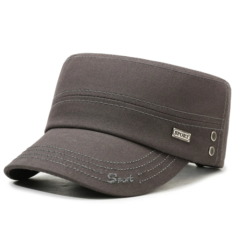 Iron Label SPORT Einfarbige Flat Top Cap – Frühlings- und Herbst-Outdoor-Casual-Sport-Sonnenhut mit bestickter Krempe – Detail 10