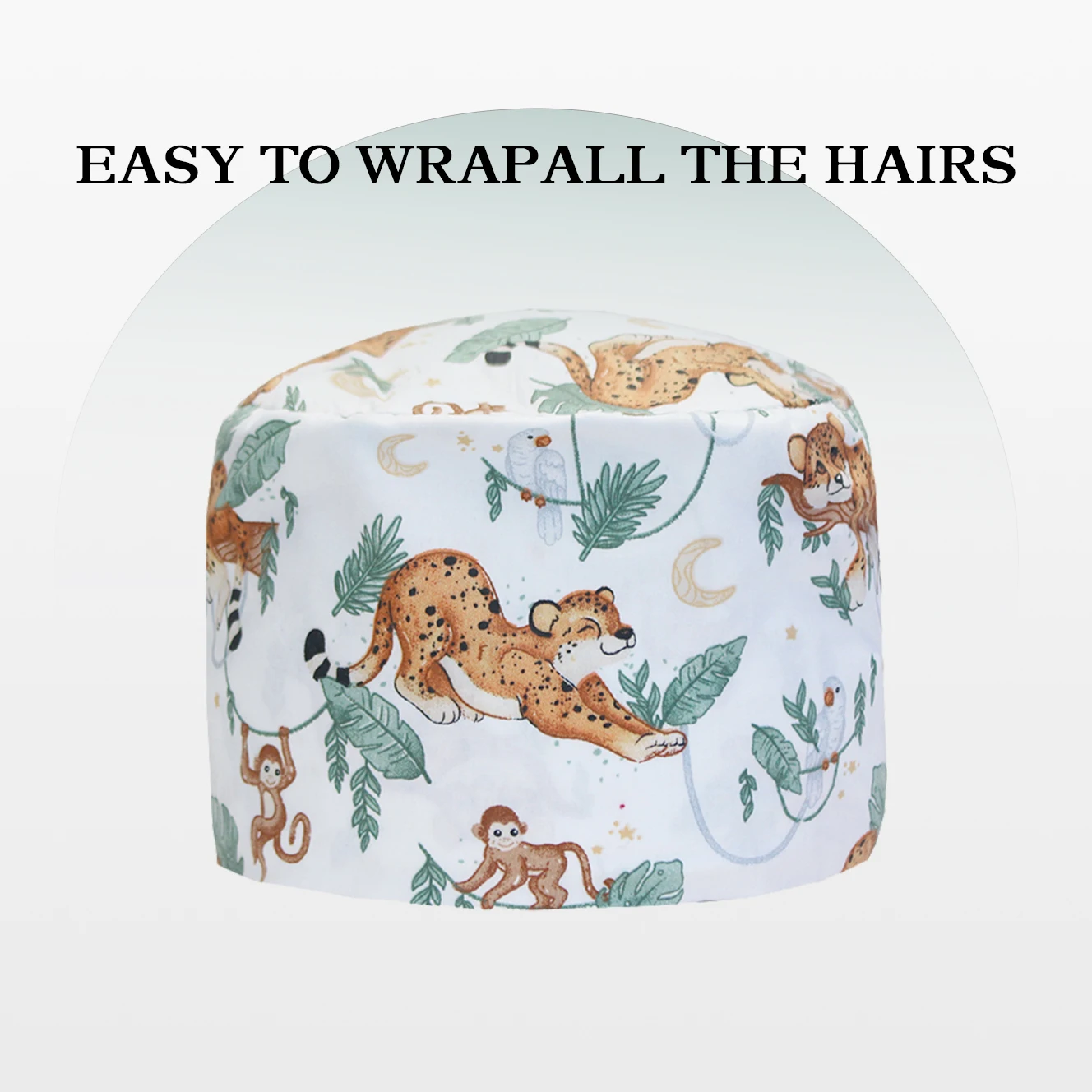 漫画の動物スクラブキャップ医療帽子女性男性歯科医医師看護師病院ヘルスケア外科作業スカルキャップ K1071