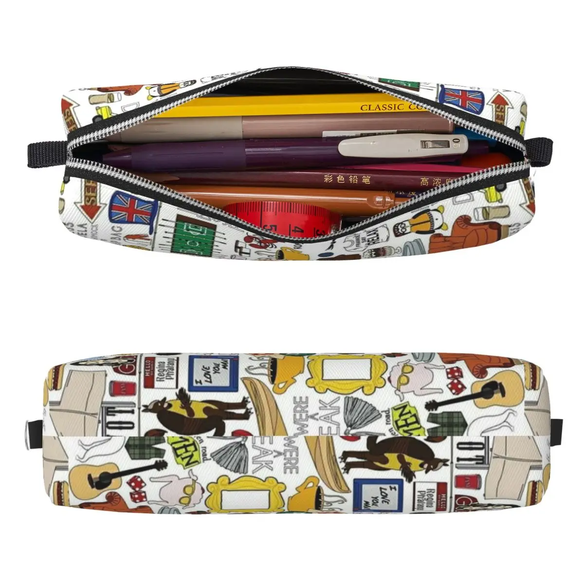 مقلمة Friends Kee American TV Series مقلمة Central Perk حقيبة حامل أقلام للفتيات والأولاد واللوازم المدرسية صندوق أقلام رصاص لمستحضرات التجميل