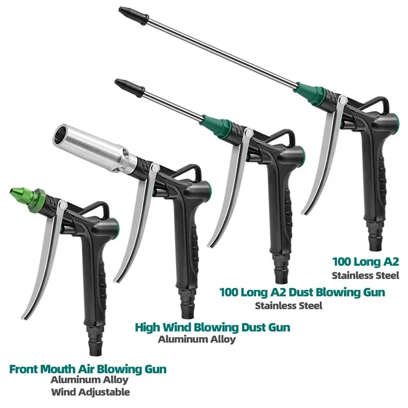 Aluminum Alloy Pneumatic Air Blow Gun High Pressure Dust Duster Pistol Cleaner with Adjustable Muzzle for Industrial Use