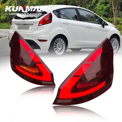 Pair Of Car Tail Light Assembly For Ford Fiesta 2009-2015 Brake Flowing Water Flicker Plug and Play Tail Lamps Taillights