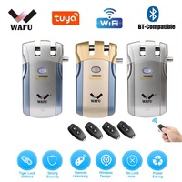 WAFU Wireless Smart Lock 433MHz Invisible WIFI Bluetooth-Compatible Tuya Control Electronic Door 4 Remote Keys Touch Security