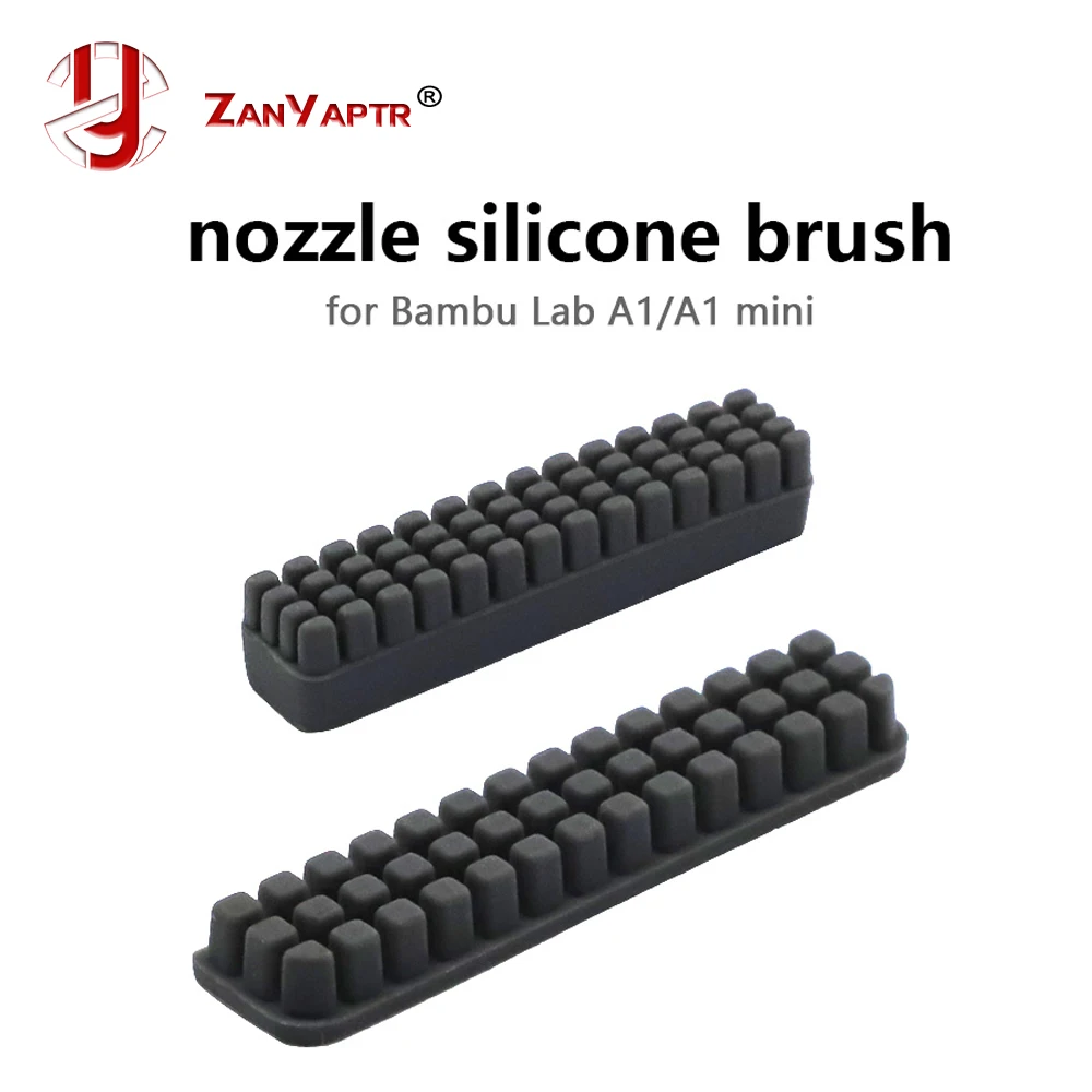 Nozzle Brush for Bambu Lab A1/A1 Mini Wiper Silicone Brush Hotbed Mounted Scrubbers Cleaning Tool 3D Printer Parts