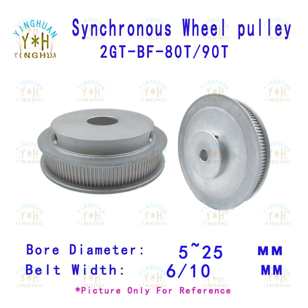 

2GT BF Type 80 90Teeth Timing Belt Pulley width 6 10 MM Bore 5 to 25 MM GT2 Synchronous Gear Wheel 3D Printer parts