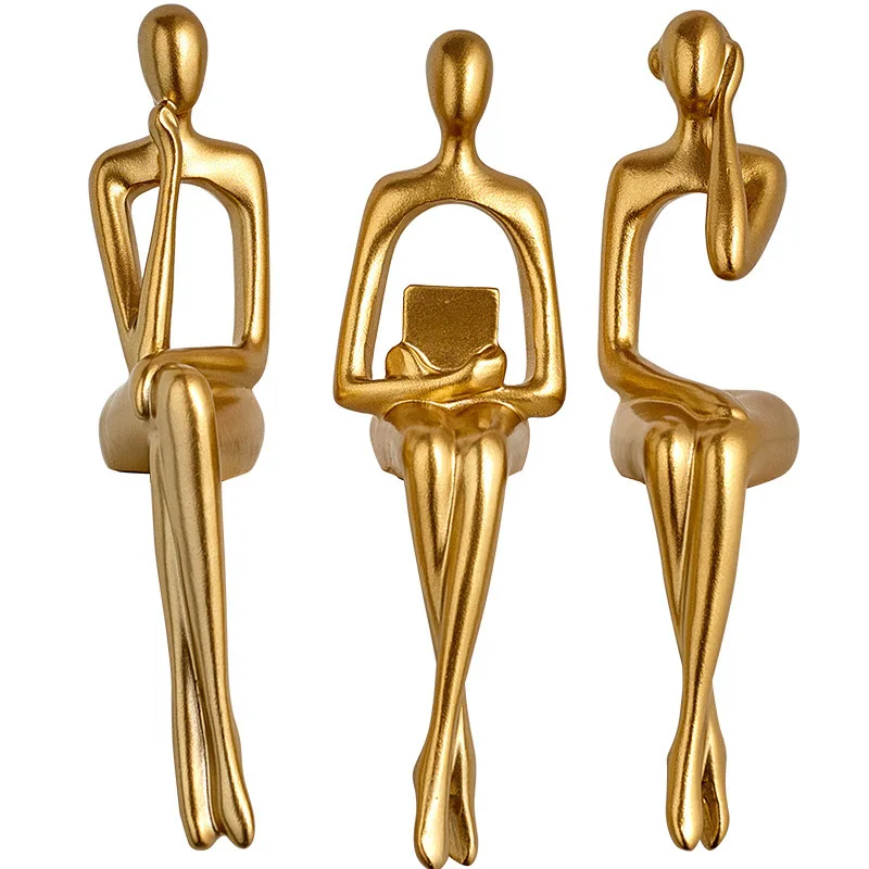 

3pcs/set Modern Simplicity Abstract Figurines Desktop Ornament Decoration Crafts Home Living Room Wine Cabinet Office Decor Gift