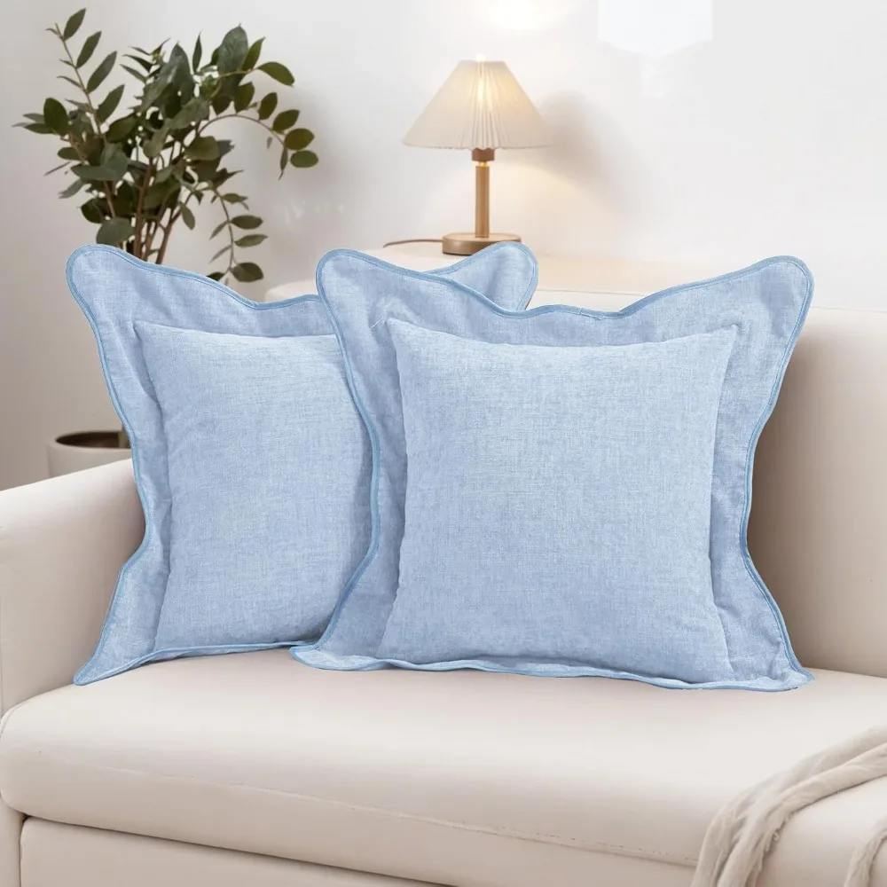 

Набор из 2 фестончатых наволочек, 18x18 дюймов, милые эстетические декоративные подушки для дивана, кровати и декора гостиной